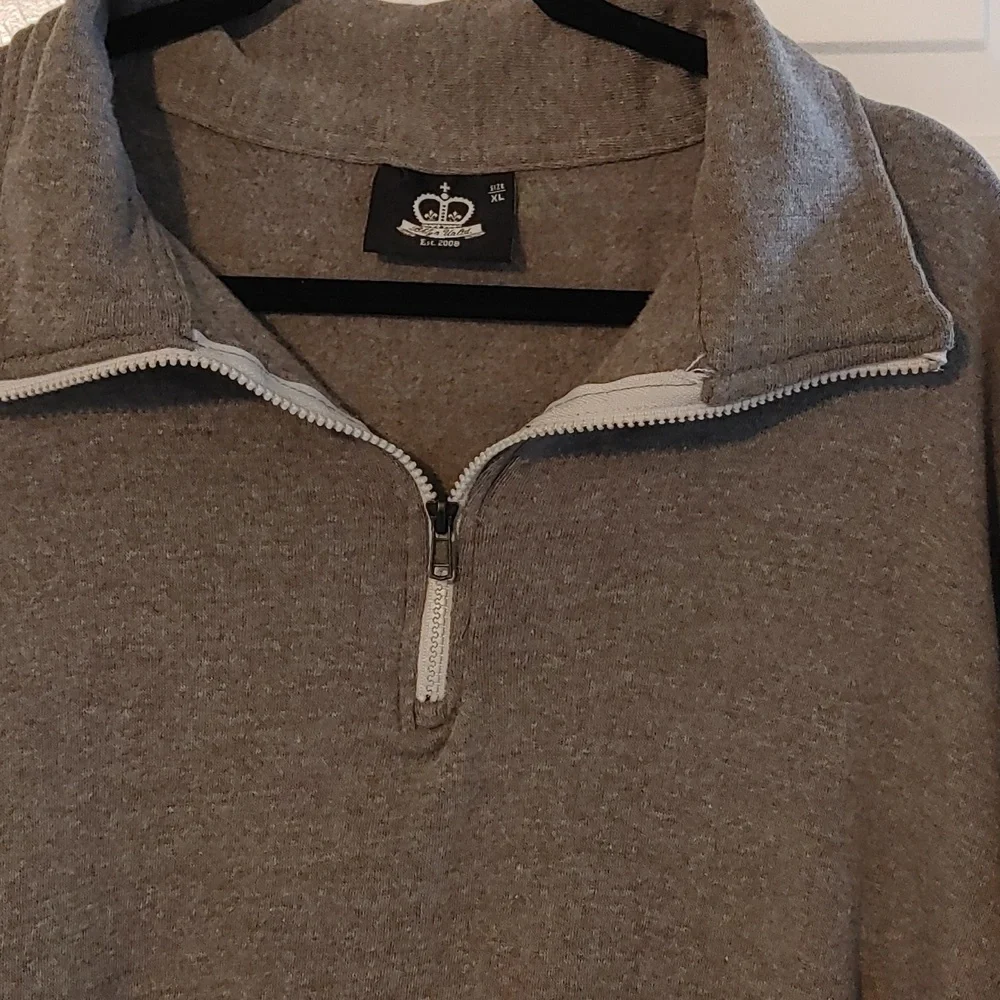 Brooklyn Unlimited Mens XL Gray Quarter Zip Up Pullover Sweater Soft Cozy Casual - Picture 3 of 6
